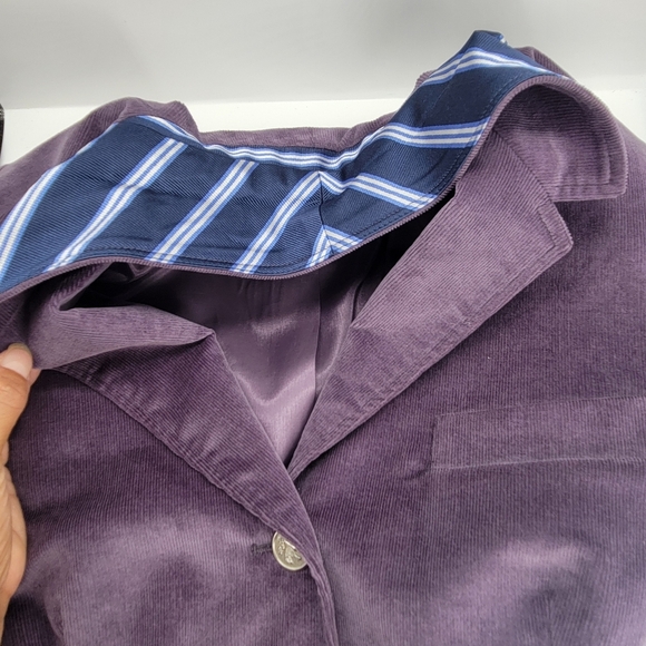RARE 346 Brooks Brothers Blazer 8P Purple Milano Fit Corduroy Silver Button Pads - Picture 11 of 11